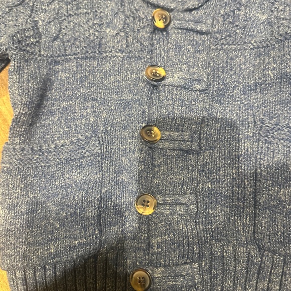 GAP • Toddler Blue Knit Shawl Collar Cardigan Sweater - Picture 4 of 7